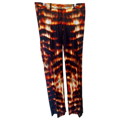 Pre-owned Roberto Cavalli Silk Large Pants In Multicolour