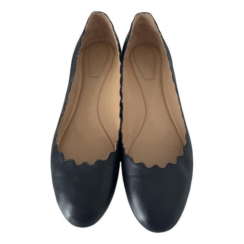 Pre-owned Chloé Leather Flats In Blue