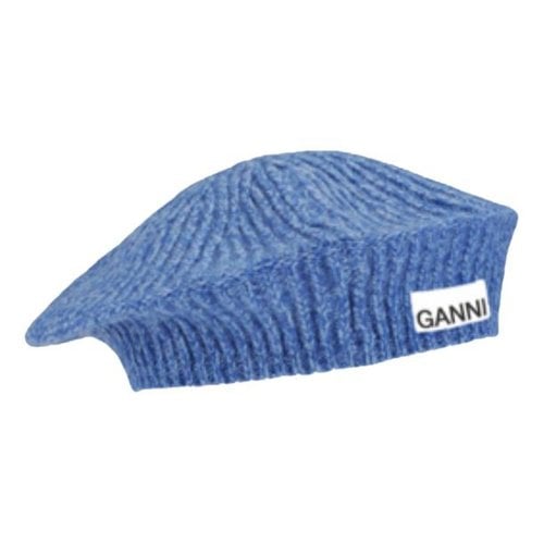 Pre-owned Ganni Wool Beret In Blue