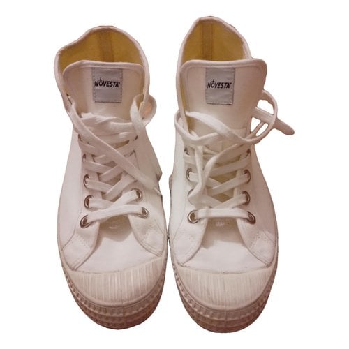 Pre-owned Novesta Cloth Trainers In White