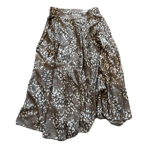Pre-owned Brunello Cucinelli Silk Mid-length Skirt In Brown