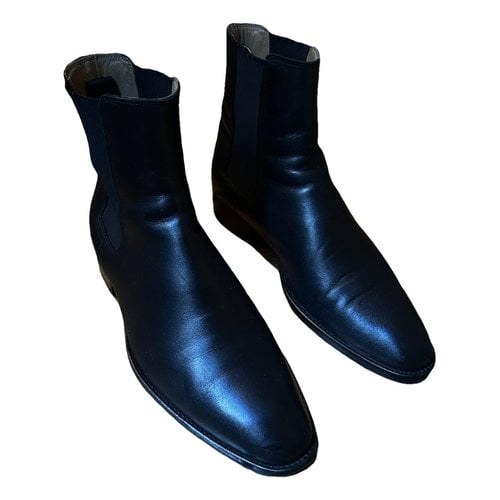 Pre-owned Sandro Fall Winter 2020 Leather Boots In Black