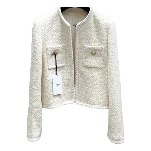Pre-owned Celine Wool Jacket In White