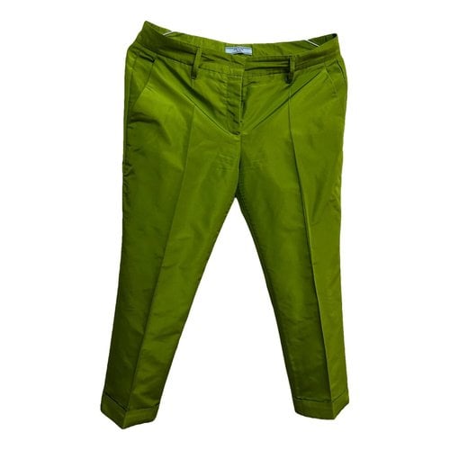 Pre-owned Prada Trousers In Green