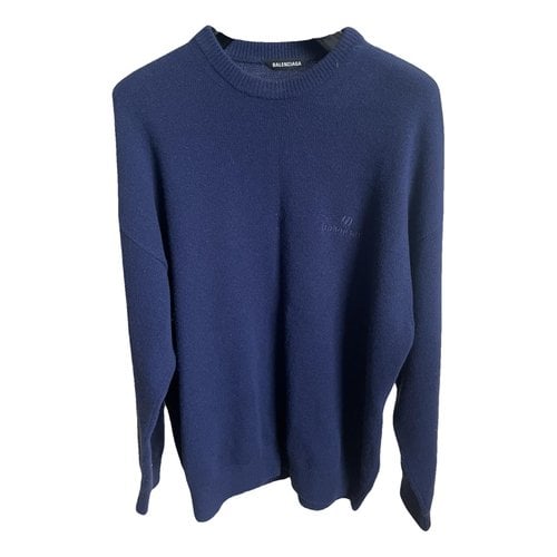 Pre-owned Balenciaga Cashmere Pull In Navy