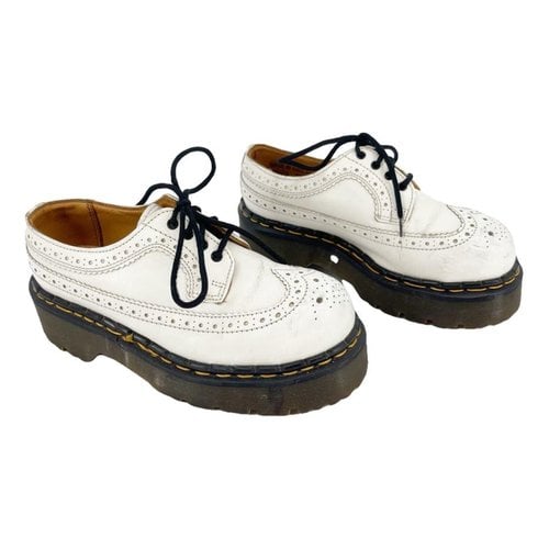 Pre-owned Dr. Martens' Leather Lace Ups In White