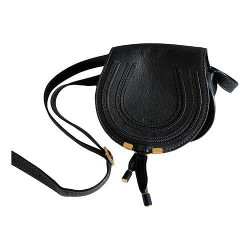 Pre-owned Chloé Marcie Leather Crossbody Bag In Black