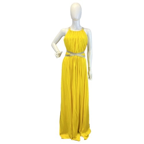 Pre-owned Max Mara Atelier Silk Maxi Dress In Yellow