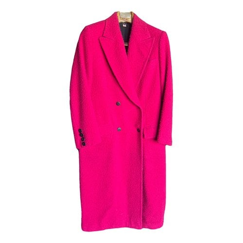 Pre-owned Roberto Cavalli Wool Coat In Pink