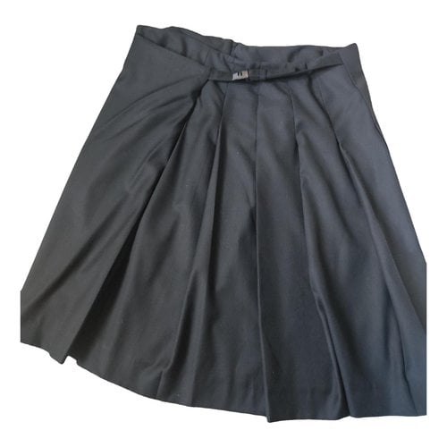 Pre-owned Trussardi Wool Mid-length Skirt In Black