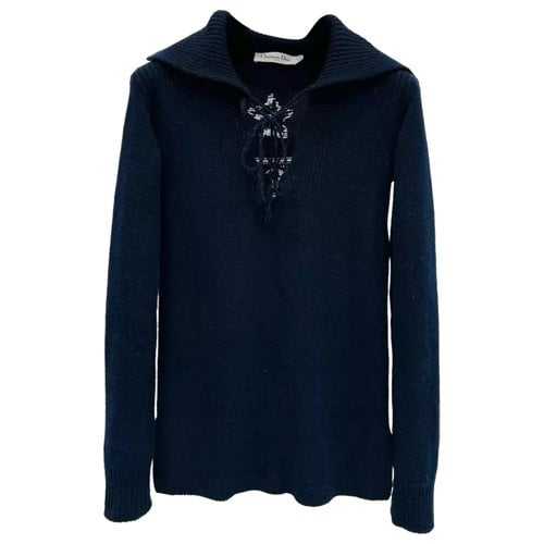 Pre-owned Dior Cashmere Cardigan In Navy