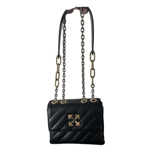 Pre-owned Off-white Leather Crossbody Bag In Black