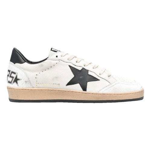 Pre-owned Golden Goose Ball Star Leather Low Trainers In White