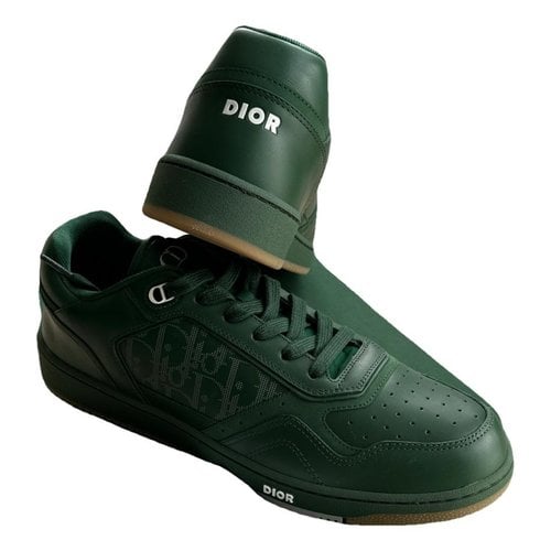 Pre-owned Dior B27 Leather Low Trainers In Green