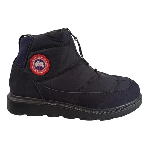 Pre-owned Canada Goose Cloth Boots In Blue