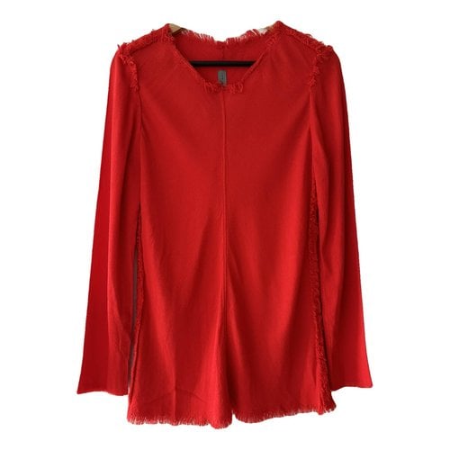 Pre-owned Raquel Allegra Silk Blouse In Red