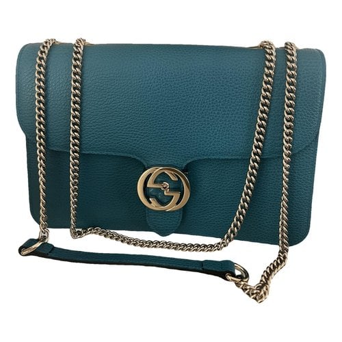 Pre-owned Gucci Interlocking Leather Crossbody Bag In Green