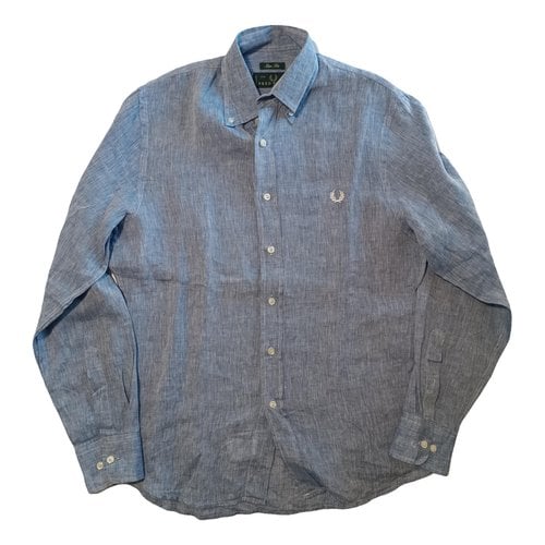 Pre-owned Fred Perry Linen Shirt In Blue