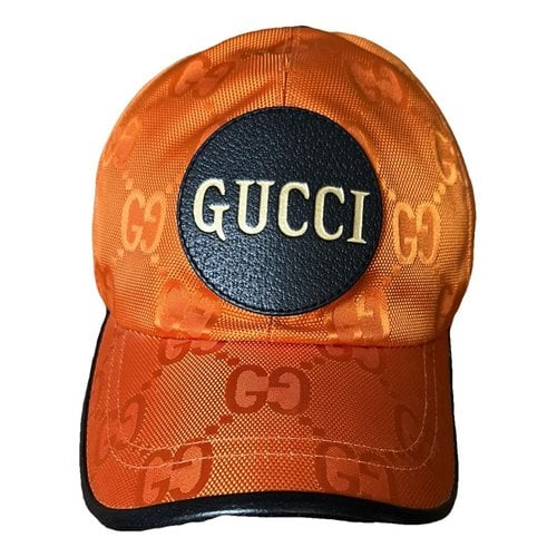 Pre-owned Gucci Leather Hat In Orange