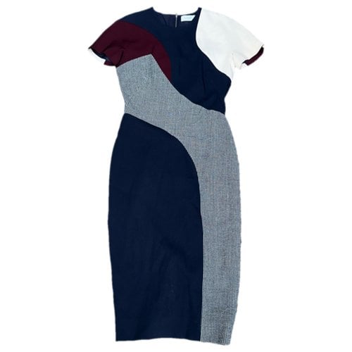 Pre-owned Victoria Beckham Wool Mid-length Dress In Multicolour