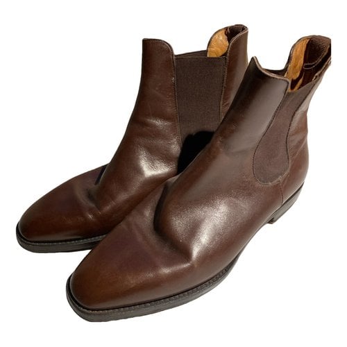 Pre-owned Church's Leather Western Boots In Brown