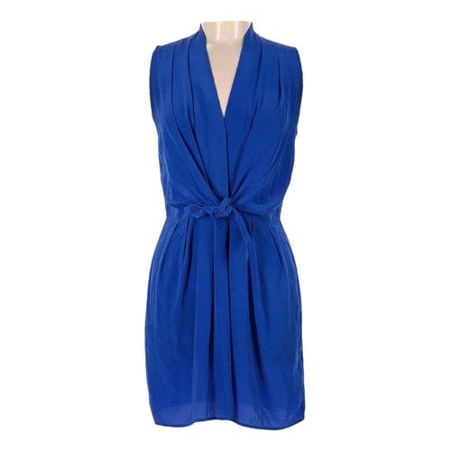 Pre-owned Amanda Uprichard Silk Mini Dress In Blue