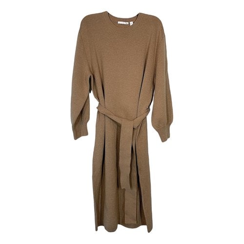 Pre-owned Hugo Boss Wool Mid-length Dress In Brown