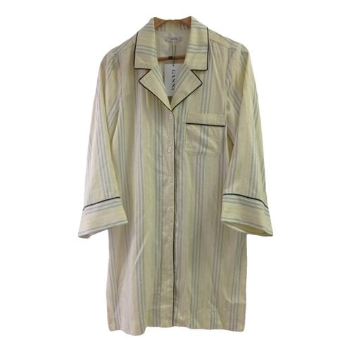 Pre-owned Ganni Silk Shirt In Yellow