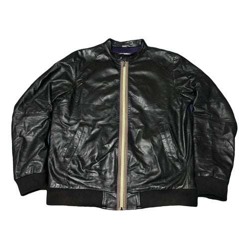 Pre-owned Daniele Alessandrini Leather Jacket In Black