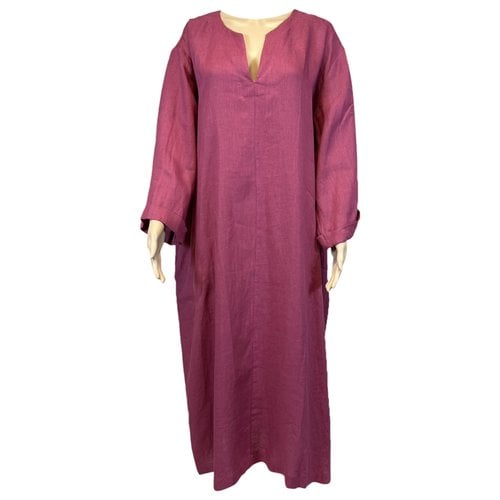 Pre-owned Marina Rinaldi Linen Mid-length Dress In Pink