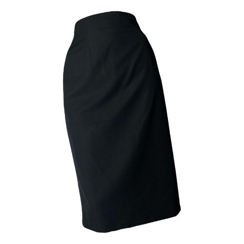 Pre-owned Cerruti 1881 Silk Maxi Skirt In Black