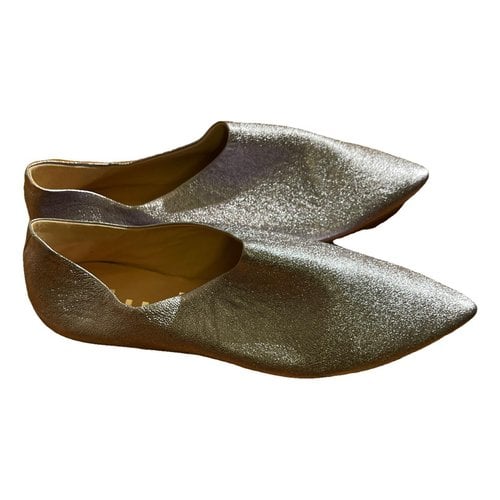 Pre-owned Acne Studios Leather Flats In Metallic