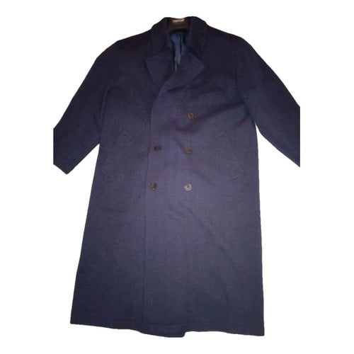 Pre-owned Pal Zileri Wool Coat In Blue