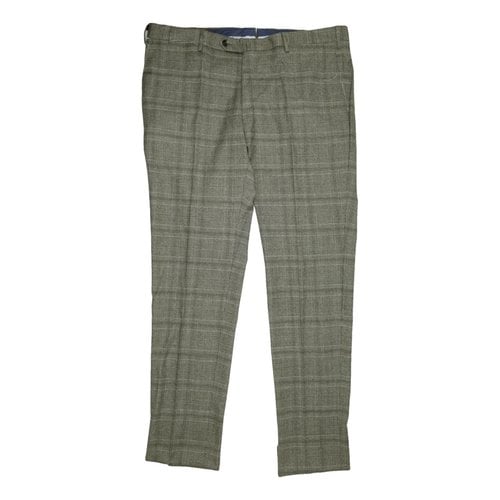 Pre-owned Pt01 Wool Trousers In Grey