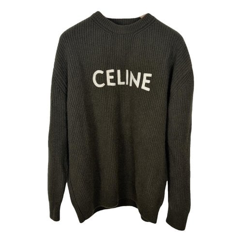 Pre-owned Celine Wool Sweatshirt In Khaki