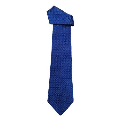 Pre-owned Versace Silk Tie In Blue