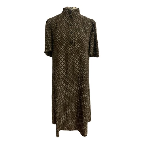 Pre-owned Jenni Kayne Silk Mid-length Dress In Brown