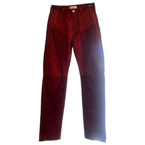 Pre-owned Marine Serre Straight Jeans In Red