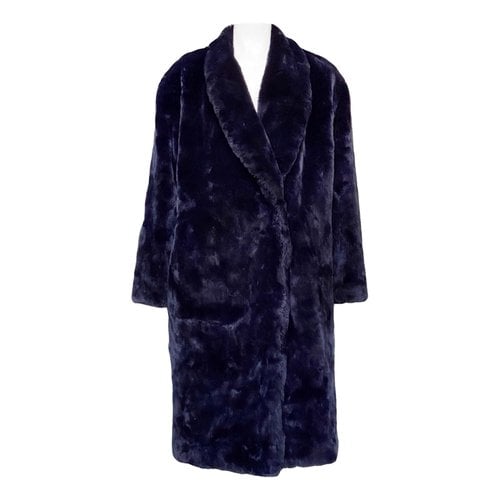 Pre-owned Jean Paul Gaultier Faux Fur Coat In Blue