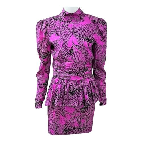 Pre-owned Alessandra Rich Silk Mid-length Dress In Purple