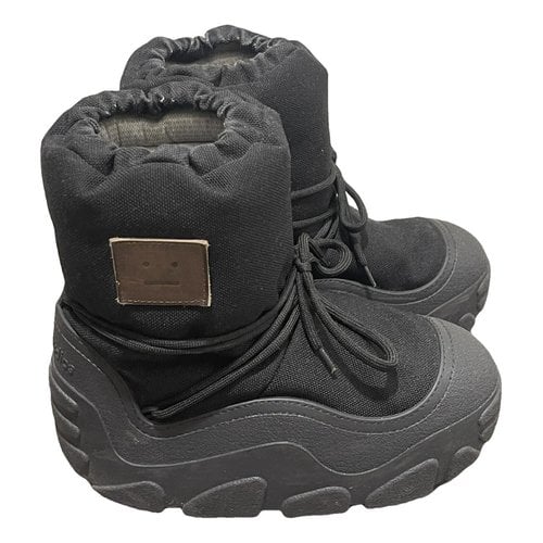 Pre-owned Acne Studios Cloth Snow Boots In Black