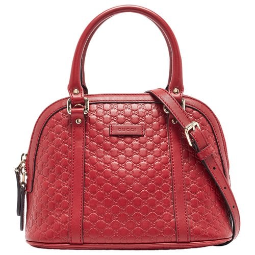 Pre-owned Gucci Leather Satchel In Red