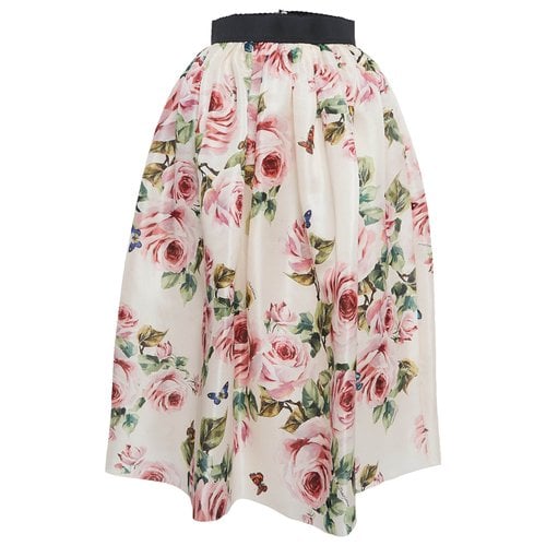 Pre-owned Dolce & Gabbana Silk Skirt In Pink