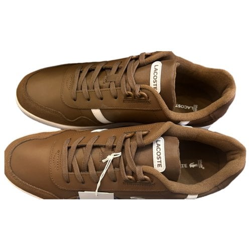 Pre-owned Lacoste Leather Low Trainers In Brown