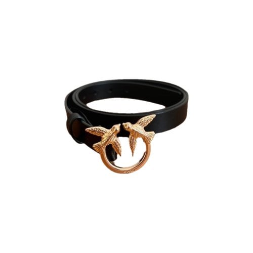 Pre-owned Pinko Leather Belt In Black