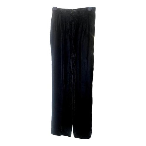 Pre-owned Valentino Velvet Straight Pants In Black