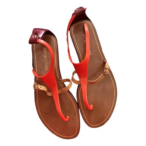 Pre-owned Sergio Rossi Leather Flip Flops In Multicolour