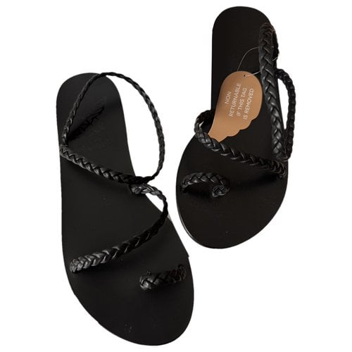 Pre-owned Ancient Greek Sandals Leather Sandals In Black