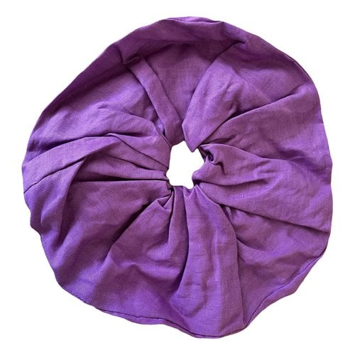 Pre-owned Ganni Cloth Hair Accessory In Purple