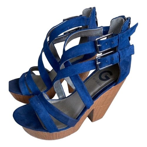 Pre-owned Guess Sandal In Blue